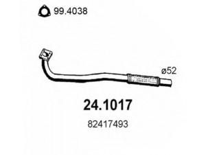 ASSO 24.1017 išleidimo kolektorius 
 Išmetimo sistema -> Išmetimo vamzdžiai
82417493