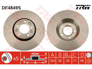 TRW DF4849S stabdžių diskas 
 Dviratė transporto priemonės -> Stabdžių sistema -> Stabdžių diskai / priedai
424925, 424992, 4249K0, 1440027088