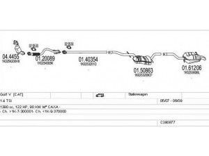 MTS C380877023025 išmetimo sistema 
 Išmetimo sistema -> Išmetimo sistema, visa