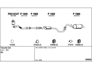 FENNO DW809 išmetimo sistema 
 Išmetimo sistema -> Išmetimo sistema, visa