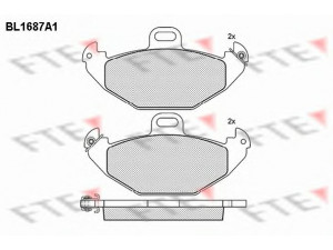 FTE BL1687A1 stabdžių trinkelių rinkinys, diskinis stabdys 
 Techninės priežiūros dalys -> Papildomas remontas
77 01 205 491