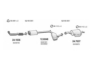 ASSO ART1290 išmetimo sistema 
 Išmetimo sistema -> Išmetimo sistema, visa