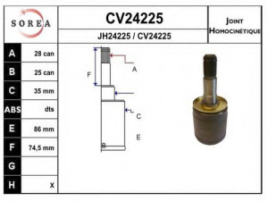 EAI CV24225K jungčių komplektas, kardaninis velenas