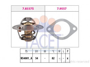 FACET 7.8337 termostatas, aušinimo skystis 
 Aušinimo sistema -> Termostatas/tarpiklis -> Thermostat