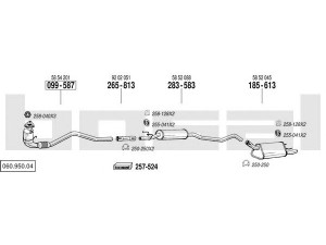 BOSAL 060.950.04 išmetimo sistema 
 Išmetimo sistema -> Išmetimo sistema, visa