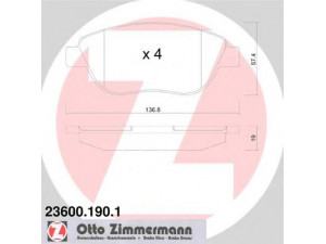 ZIMMERMANN 23600.190.1 stabdžių trinkelių rinkinys, diskinis stabdys 
 Techninės priežiūros dalys -> Papildomas remontas
7736 2743, 7736 4281, 4252.22, 4252.35