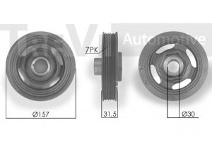 TREVI AUTOMOTIVE PC1137 skriemulys, alkūninis velenas 
 Diržinė pavara -> Dirželio skriemulys
13810RZP003