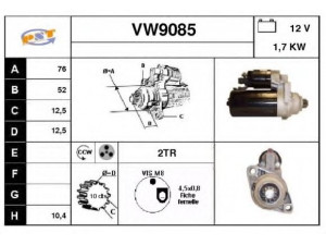 SNRA VW9085 starteris 
 Elektros įranga -> Starterio sistema -> Starteris
02T911024