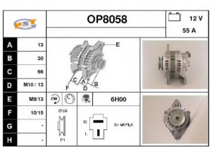 SNRA OP8058 kintamosios srovės generatorius 
 Elektros įranga -> Kint. sr. generatorius/dalys -> Kintamosios srovės generatorius
B10118300A, B60118300, E11618300