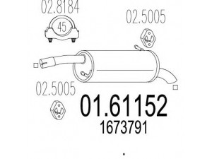 MTS 01.61152 galinis duslintuvas 
 Išmetimo sistema -> Duslintuvas
1673791