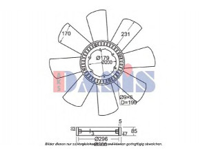 AKS DASIS 278008N ventiliatoriaus ratas, variklio aušinimas