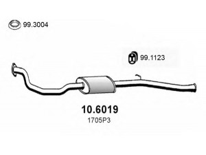 ASSO 10.6019 vidurinis duslintuvas 
 Išmetimo sistema -> Duslintuvas
1705P2, 1705P3, 1705P2, 1705P3