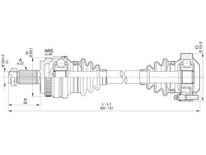 OPEN PARTS DRS6357.00 kardaninis velenas 
 Ratų pavara -> Kardaninis velenas
33217547074, 33217547076