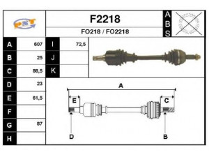 SNRA F2218 kardaninis velenas 
 Ratų pavara -> Kardaninis velenas
5024574, 5024575, 5026653, 6596778