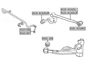 ASVA 0101-220 valdymo svirties/išilginių svirčių įvorė 
 Ašies montavimas/vairavimo mechanizmas/ratai -> Valdymo svirtis/pasukamosios svirties sujungimas -> Montavimas/sutvirtinimas
48725-42080