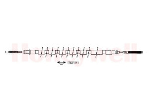 BENDIX 432986B trosas, stovėjimo stabdys 
 Stabdžių sistema -> Valdymo svirtys/trosai
115332751, 6U0609721