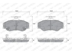 WEEN 151-1173 stabdžių trinkelių rinkinys, diskinis stabdys 
 Techninės priežiūros dalys -> Papildomas remontas
5810143A00, 5810144A00, 5810144A10