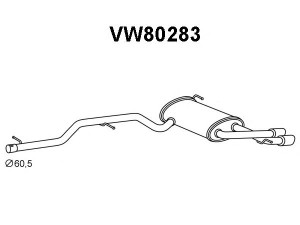 VENEPORTE VW80283 galinis duslintuvas 
 Išmetimo sistema -> Duslintuvas
5N0253609AE, 5N0253609G, 5N0253609H