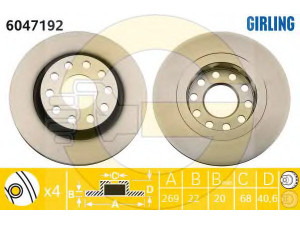 GIRLING 6047192 stabdžių diskas 
 Dviratė transporto priemonės -> Stabdžių sistema -> Stabdžių diskai / priedai
4Z7615601