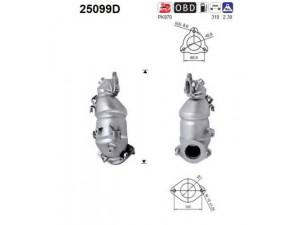 AS 25099D katalizatoriaus keitiklis 
 Išmetimo sistema -> Katalizatoriaus keitiklis
289402A780, 289402A780