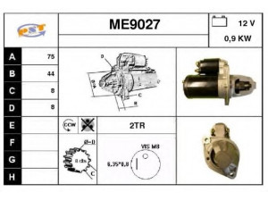 SNRA ME9027 starteris 
 Elektros įranga -> Starterio sistema -> Starteris
M0T45271