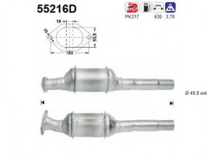 AS 55216D katalizatoriaus keitiklis 
 Išmetimo sistema -> Katalizatoriaus keitiklis
46519726, 7751669