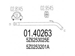 MTS 01.40263 išleidimo kolektorius 
 Išmetimo sistema -> Išmetimo vamzdžiai
5Z0253201A, 5Z6253025E