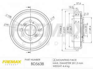 FREMAX BD-5638 stabdžių būgnas 
 Stabdžių sistema -> Būgninis stabdys -> Stabdžių būgnas
1523797, 1535923, 8V511113AB