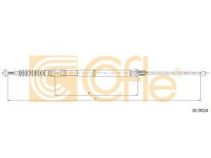 COFLE 10.9024 trosas, stovėjimo stabdys 
 Stabdžių sistema -> Valdymo svirtys/trosai
5Q0609721AS