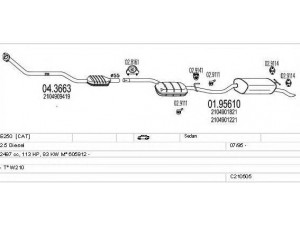 MTS C210505008009 išmetimo sistema 
 Išmetimo sistema -> Išmetimo sistema, visa