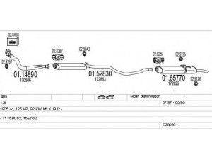 MTS C260261006163 išmetimo sistema 
 Išmetimo sistema -> Išmetimo sistema, visa