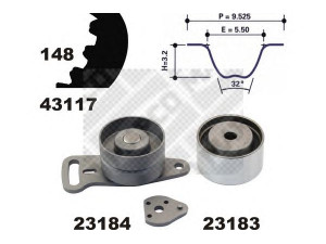 MAPCO 23120 paskirstymo diržo komplektas 
 Techninės priežiūros dalys -> Papildomas remontas
7701471426