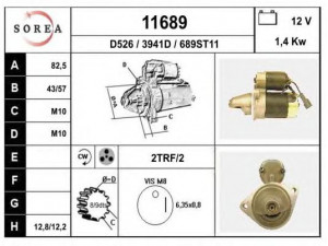 EAI 11689 starteris 
 Elektros įranga -> Starterio sistema -> Starteris
M1T60181, M1T60185, M1T72985, M1T72985A