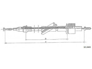 CABOR 10.2443 sankabos trosas 
 Dviratė transporto priemonės -> Kabeliai ir tachometro velenaai -> Sankabos trosas
6156501, 6158521