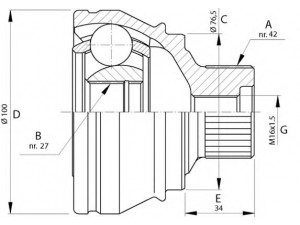 OPEN PARTS CVJ5710.10 jungčių komplektas, kardaninis velenas 
 Ratų pavara -> Sujungimai/komplektas
8K0407305D, 8K0407305F, 8K0498099
