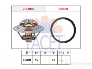 FACET 7.8304 termostatas, aušinimo skystis 
 Aušinimo sistema -> Termostatas/tarpiklis -> Thermostat