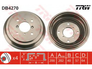 TRW DB4270 stabdžių būgnas 
 Stabdžių sistema -> Būgninis stabdys -> Stabdžių būgnas
4351163B00, 4351163B00, 4351163B10