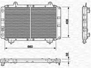 MAGNETI MARELLI 350213453000 radiatorius, variklio aušinimas 
 Aušinimo sistema -> Radiatorius/alyvos aušintuvas -> Radiatorius/dalys
1300K3, 5981188, 5981189, 71735352