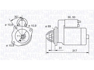 MAGNETI MARELLI 063522310100 starteris 
 Elektros įranga -> Starterio sistema -> Starteris
4807378, 75114529, 500325185