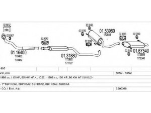 MTS C260348006261 išmetimo sistema 
 Išmetimo sistema -> Išmetimo sistema, visa