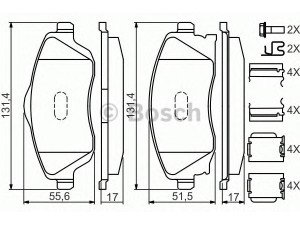 BOSCH 0 986 494 625 stabdžių trinkelių rinkinys, diskinis stabdys 
 Techninės priežiūros dalys -> Papildomas remontas
1605081, 1605092, 1605964, 1605974