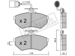 fri.tech. 052.1 stabdžių trinkelių rinkinys, diskinis stabdys 
 Techninės priežiūros dalys -> Papildomas remontas
357 698 151C, 357 698 151F