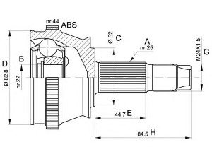 OPEN PARTS CVJ5210.10 jungčių komplektas, kardaninis velenas 
 Ratų pavara -> Sujungimai/komplektas
0046307083, 46307083, 0046307083