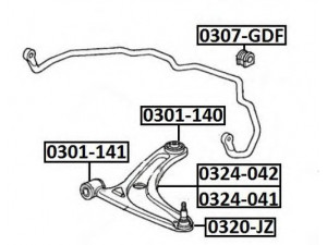 ASVA 0324-042 vikšro valdymo svirtis 
 Ašies montavimas/vairavimo mechanizmas/ratai -> Valdymo svirtis/pasukamosios svirties sujungimas -> Vairo trauklės (valdymo svirtis, išilginis balansyras, diago
51360-SAA-013, 51360-SAA-E01, 51360-SAA-N01