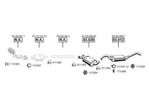ASMET VA033210 išmetimo sistema 
 Išmetimo sistema -> Išmetimo sistema, visa