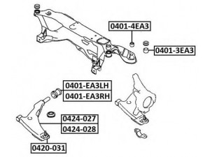 ASVA 0401-3EA3 valdymo svirties/išilginių svirčių įvorė 
 Ašies montavimas/vairavimo mechanizmas/ratai -> Valdymo svirtis/pasukamosios svirties sujungimas -> Montavimas/sutvirtinimas
MB303626