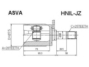 ASVA HNIL-JZ jungčių komplektas, kardaninis velenas 
 Ratų pavara -> Sujungimai/komplektas
44310-S5A-300