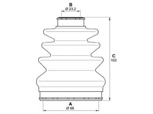 OPEN PARTS SJK7220.00 gofruotoji membrana, kardaninis velenas 
 Ratų pavara -> Gofruotoji membrana
0374040, 1603183, 1603205, 374040