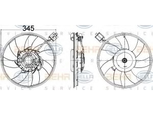 HELLA 8EW 351 104-531 ventiliatorius, radiatoriaus 
 Aušinimo sistema -> Oro aušinimas
13 41 093, 22 91 5710