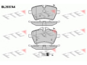 FTE BL2037A4 stabdžių trinkelių rinkinys, diskinis stabdys 
 Techninės priežiūros dalys -> Papildomas remontas
34 11 3 778 320, 34 11 6 770 251